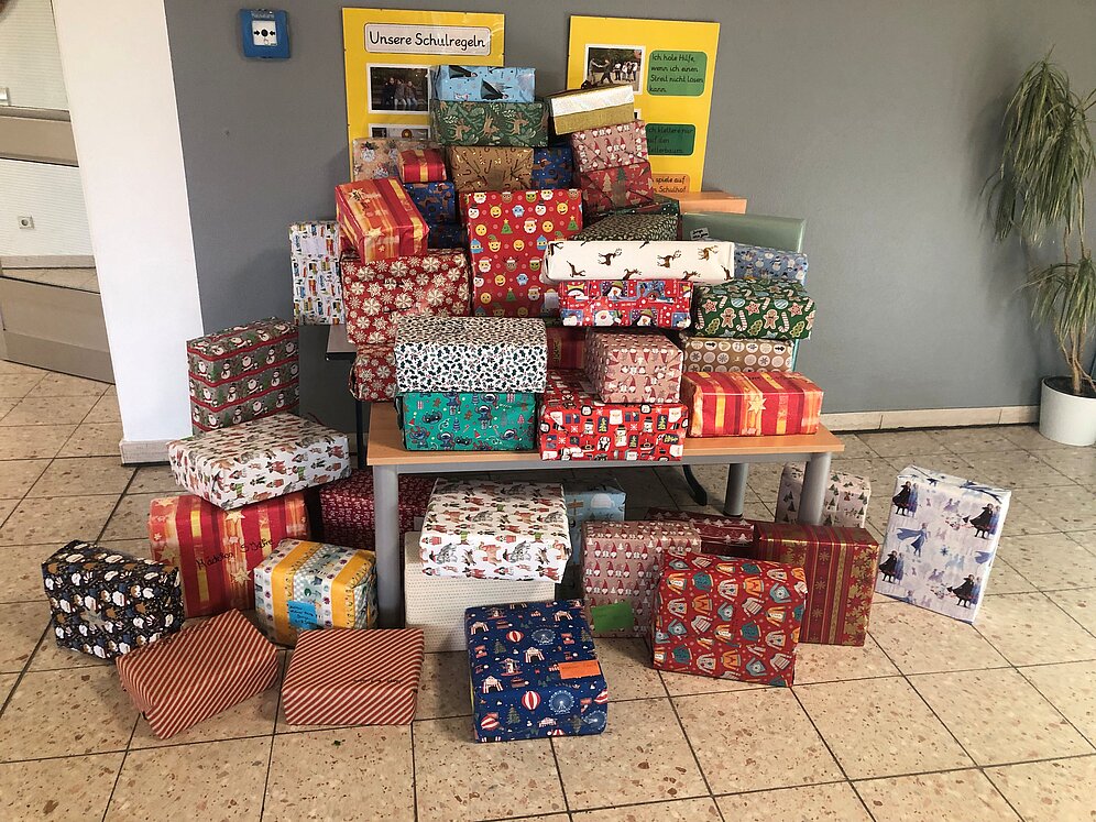 Gespendete Päckchen der Aktion "Kleiner Prinz"